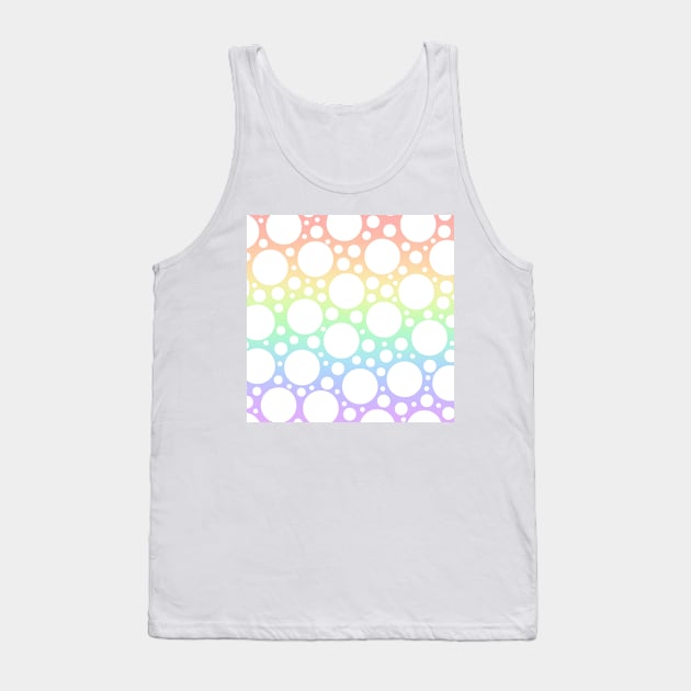 Pastel Rainbow with White Polka Dots Tank Top by Whoopsidoodle